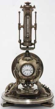 3 Pc. French Industrial Spherical Boiler Clock Set