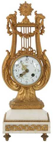 French Lyre Mantle Clock