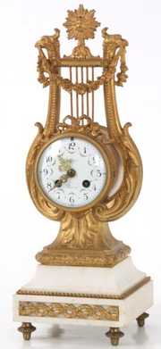 French Lyre Mantle Clock