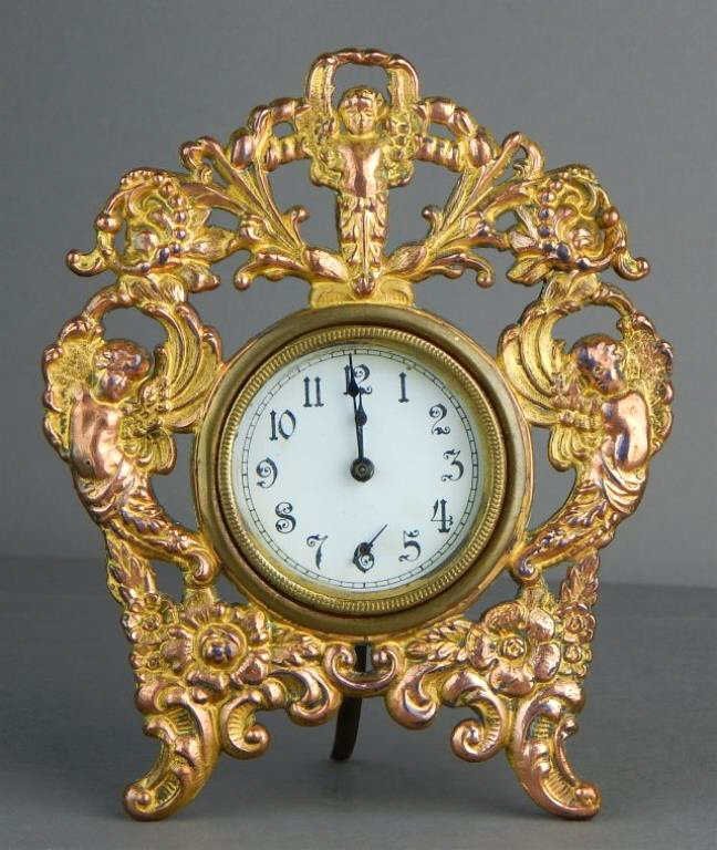 Red Brass Boudoir Clock