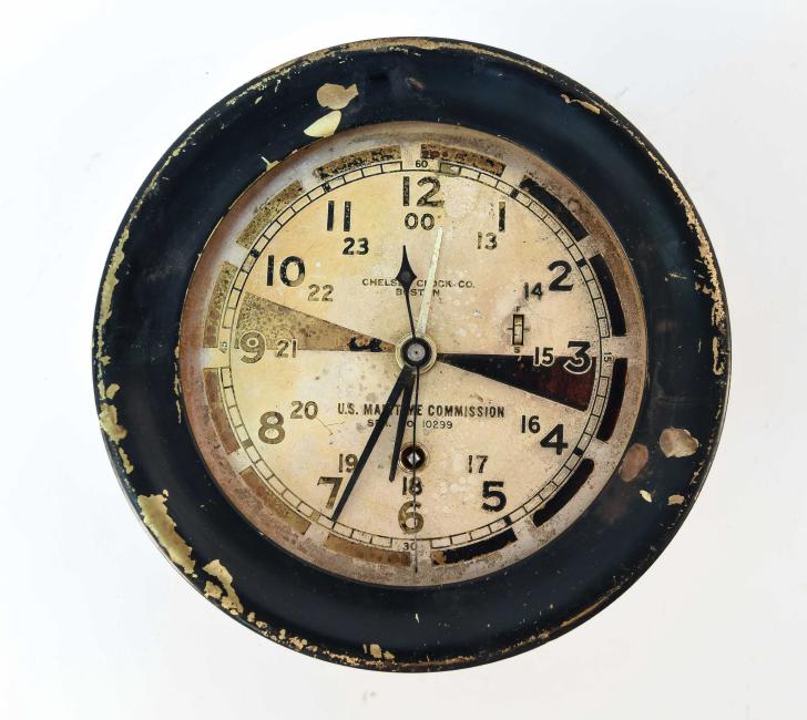 CHELSEA WWII RADIO ROOM SHIPS CLOCK