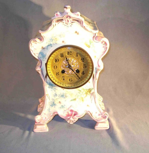 Porcelain Clock Signed Caldwell