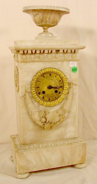 French Marble Column Clock Circa 1835