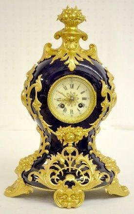 French Porcelain and Gilt Metal Clock