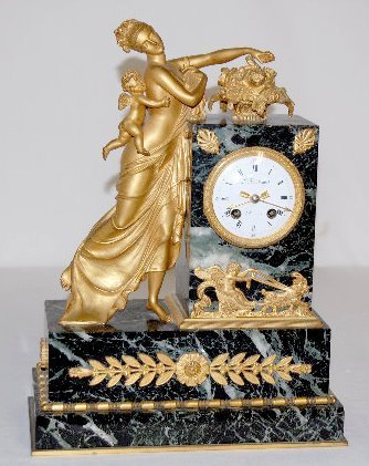 A.D. Mougin Ormolu and Marble Clock, “La Bontemps”