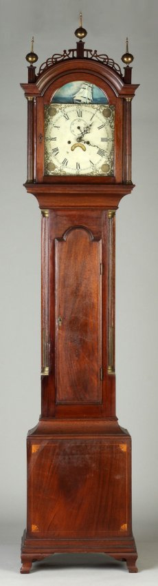 Roxbury Inlaid Mahogany Tall case Clock