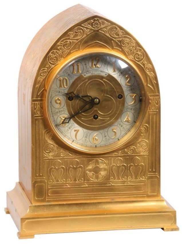 Lg. Gilt Bronze Beehive Mantle Clock