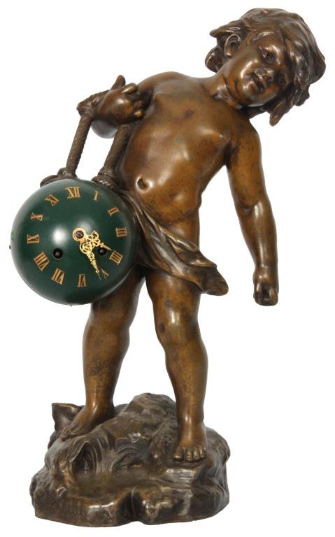 Aug. Moreau Figural Putti Mantle Clock