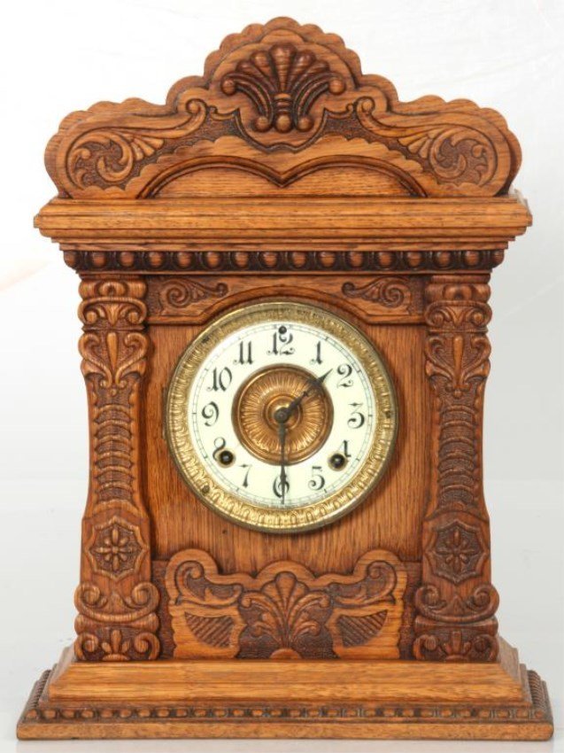 Ansonia ÂMagentaÂ Oak Mantle Clock