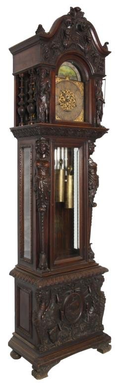 RJ Horner Mahogany Grandfather Clock