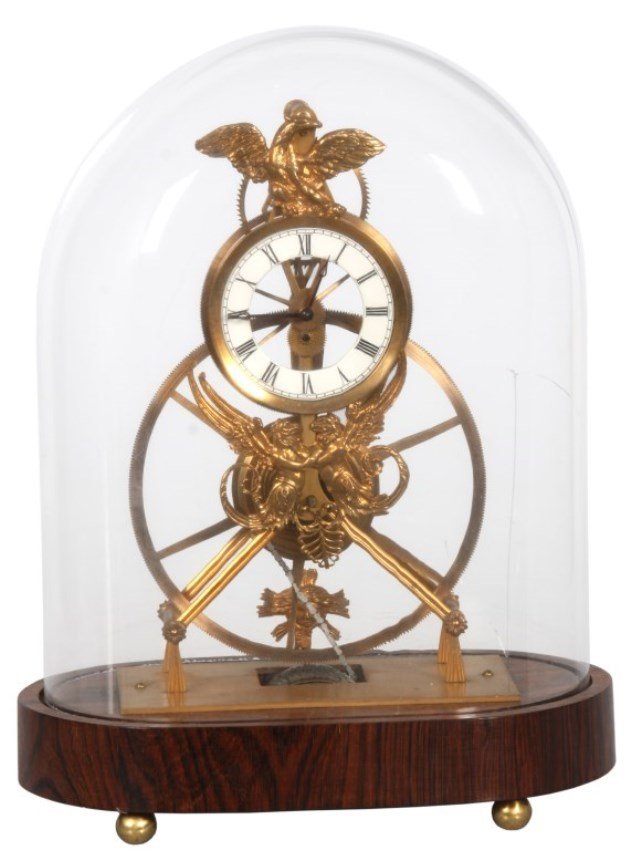Brass Great Wheel Fusee Skeleton Clock