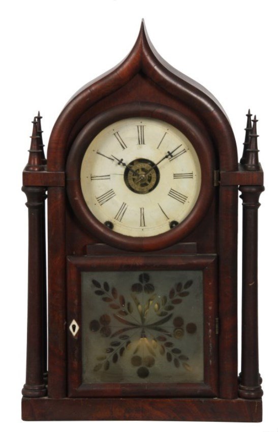 JJ Beals Gothic Arch Steeple Mantle Clock.