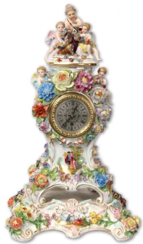 Dresden Porcelain Mantle Clock