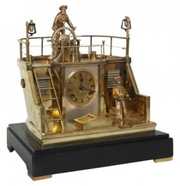 Animated French Industrial Quarter Deck Clock