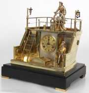 Animated French Industrial Quarter Deck Clock