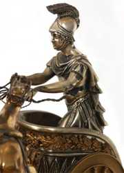 Large French Bronze Chariot Clock
