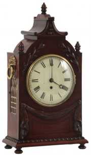 Carved Mahogany Fusee Bracket Clock