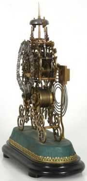 19th C. Brass Double Fusee Skeleton Clock