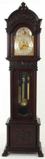 Hershchede 9 Tube Mahogany Grandfather Clock