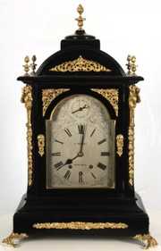 E. Dobell Ebonized Bracket Clock