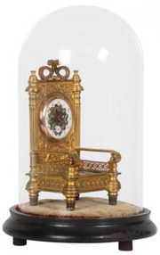 Gilt Brass & Porcelain Throne Novelty Clock