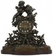 Japy Freres Bronze Figural Mantle Clock