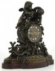 Japy Freres Bronze Figural Mantle Clock