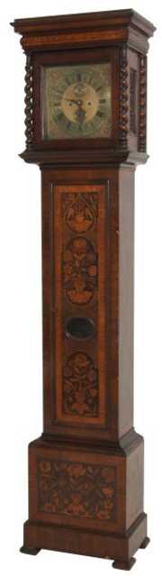 Waltham Inlaid Walnut Tall Case Floor Clock