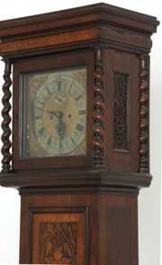 Waltham Inlaid Walnut Tall Case Floor Clock