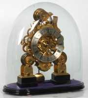 Brass Triple Fusee Skeleton Clock