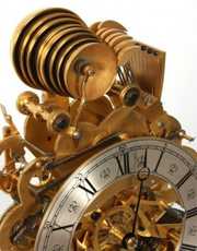 Brass Triple Fusee Skeleton Clock