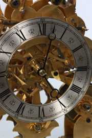 Brass Triple Fusee Skeleton Clock