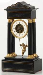 Unusual French Empire Cherub Swinger Clock