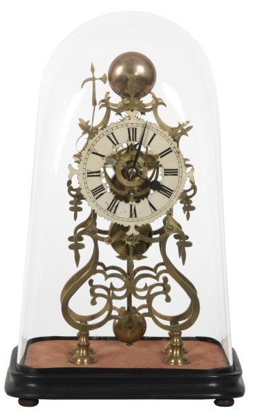 Single Fusee Brass Skeleton Clock