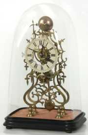 Single Fusee Brass Skeleton Clock