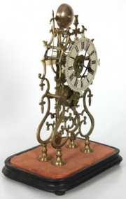 Single Fusee Brass Skeleton Clock