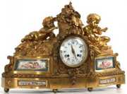 Raingo Paris Porcelain & Bronze Mantle Clock
