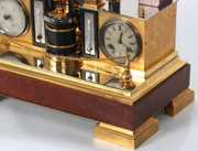 French Industrial Animated Steam Engine Clock