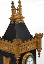 Gothic Marble & Bronze Steeple Clock