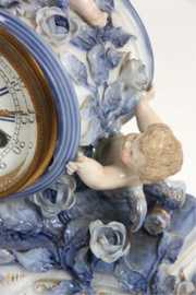 3 pc. Meissen Blue & White Porcelain Clock Set