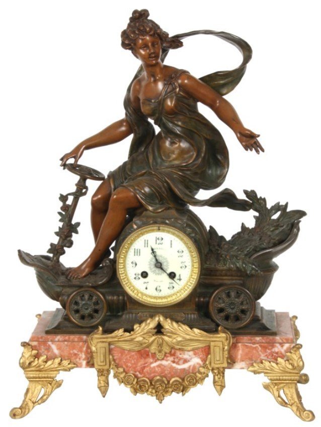 French Figural Automobile Mantle Clock