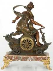 French Figural Automobile Mantle Clock