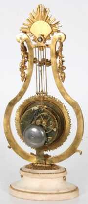 Calendar Lyre Mantle Clock