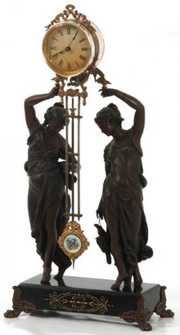 Ansonia Double Figural Swing Clock