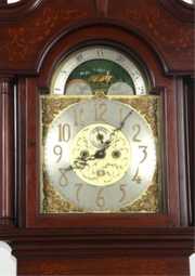 J.J. Elliott Inlaid Mahogany Grandfather Clock