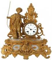 Signed Ph. Mourey Figural Mantle Clock