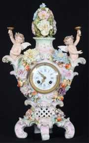 3 Pc. Meissen Porcelain Clock Set