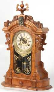 Ansonia Oak Mantle Clock  Monarch w/ Alarm