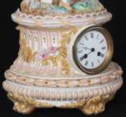 2 Pc. Figural Bisque Mantle Clock