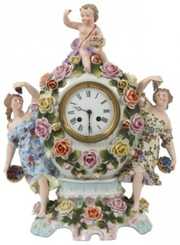 Porcelain Figural Mantle Clock